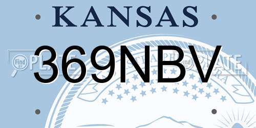 369NBV Kansas License Plate
