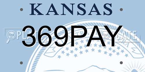369PAY Kansas License Plate