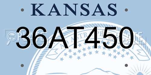 36AT450 Kansas License Plate
