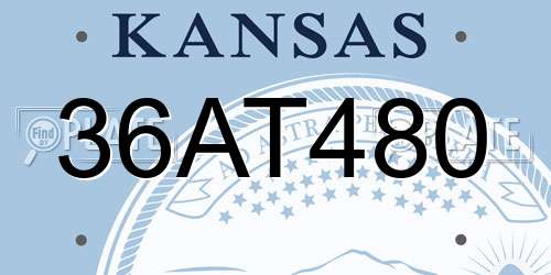 36AT480 Kansas License Plate