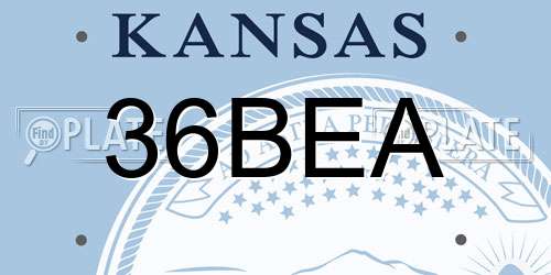 36BEA Kansas License Plate