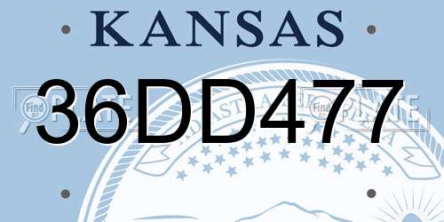36DD477 Kansas License Plate