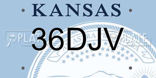 36DJV Kansas License Plate