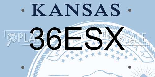 36ESX Kansas License Plate