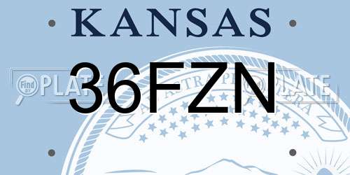 36FZN Kansas License Plate