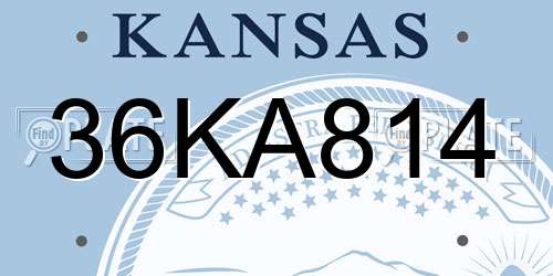 36KA814 Kansas License Plate