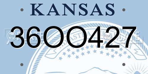 36OO427 Kansas License Plate
