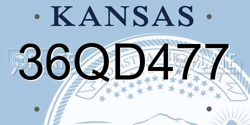 36QD477 Kansas License Plate