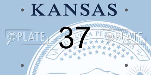 37 Kansas License Plate