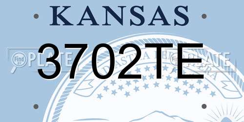 3702TE Kansas License Plate
