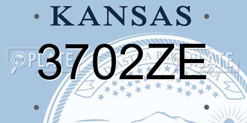 3702ZE Kansas License Plate