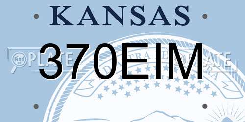 370EIM Kansas License Plate