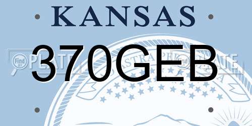 370GEB Kansas License Plate