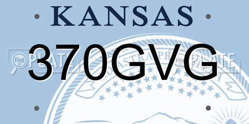 370GVG Kansas License Plate