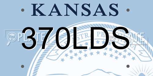370LDS Kansas License Plate