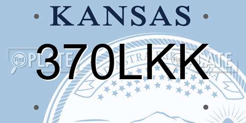 370LKK Kansas License Plate