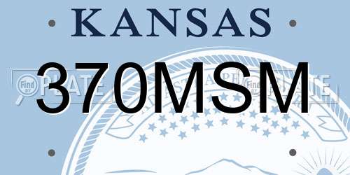 370MSM Kansas License Plate