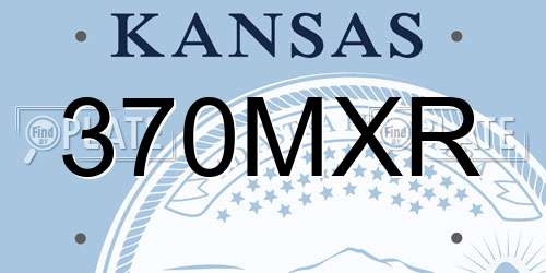 370MXR Kansas License Plate