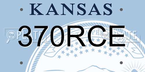 370RCE Kansas License Plate