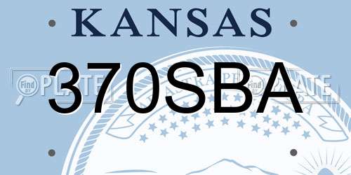 370SBA Kansas License Plate