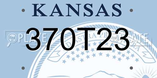 370T23 Kansas License Plate
