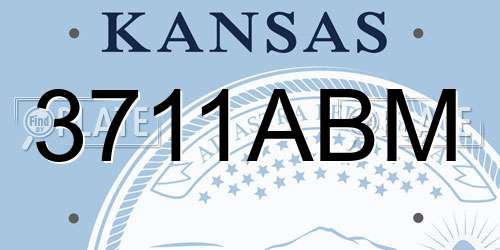 3711ABM Kansas License Plate