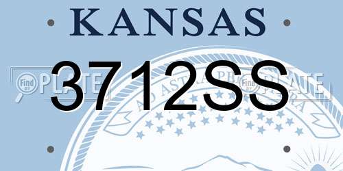 3712SS Kansas License Plate