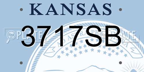 3717SB Kansas License Plate
