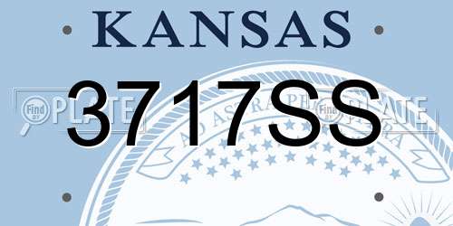 3717SS Kansas License Plate