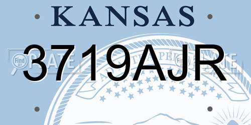 3719AJR Kansas License Plate