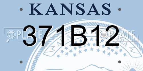 371B12 Kansas License Plate