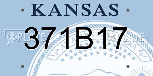 371B17 Kansas License Plate