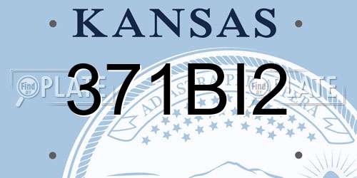 371BI2 Kansas License Plate