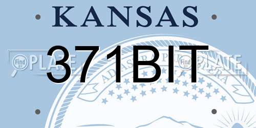 371BIT Kansas License Plate
