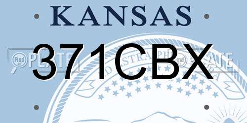 371CBX Kansas License Plate