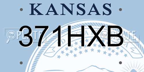 371HXB Kansas License Plate