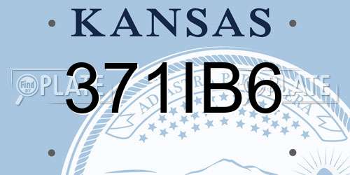 371IB6 Kansas License Plate