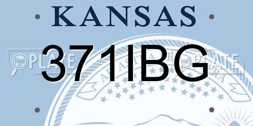 371IBG Kansas License Plate