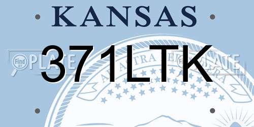 371LTK Kansas License Plate