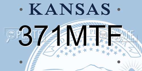 371MTF Kansas License Plate