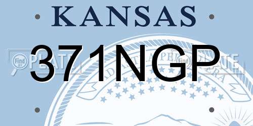 371NGP Kansas License Plate