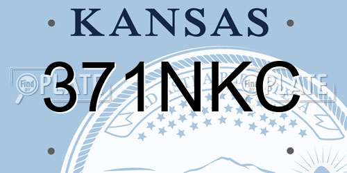 371NKC Kansas License Plate