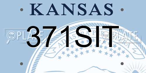371SIT Kansas License Plate