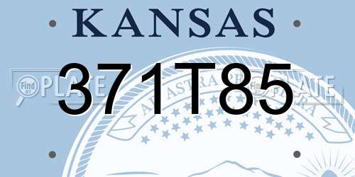 371T85 Kansas License Plate
