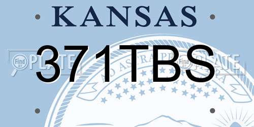 371TBS Kansas License Plate