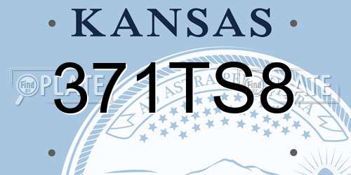 371TS8 Kansas License Plate