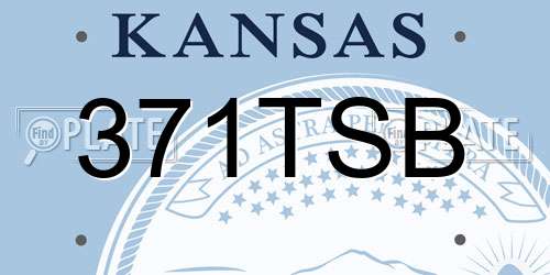 371TSB Kansas License Plate