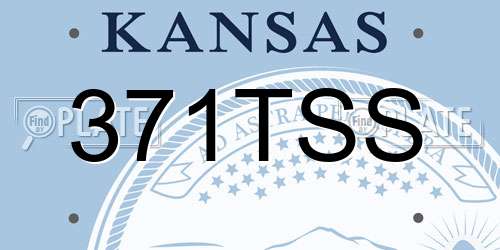 371TSS Kansas License Plate