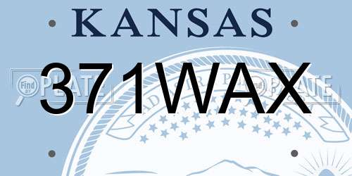 371WAX Kansas License Plate