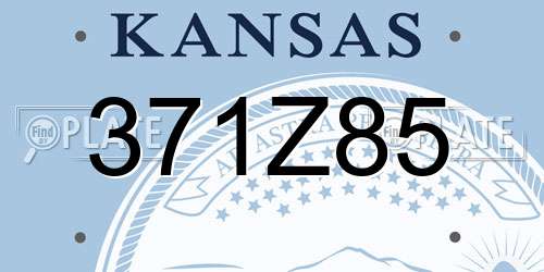371Z85 Kansas License Plate